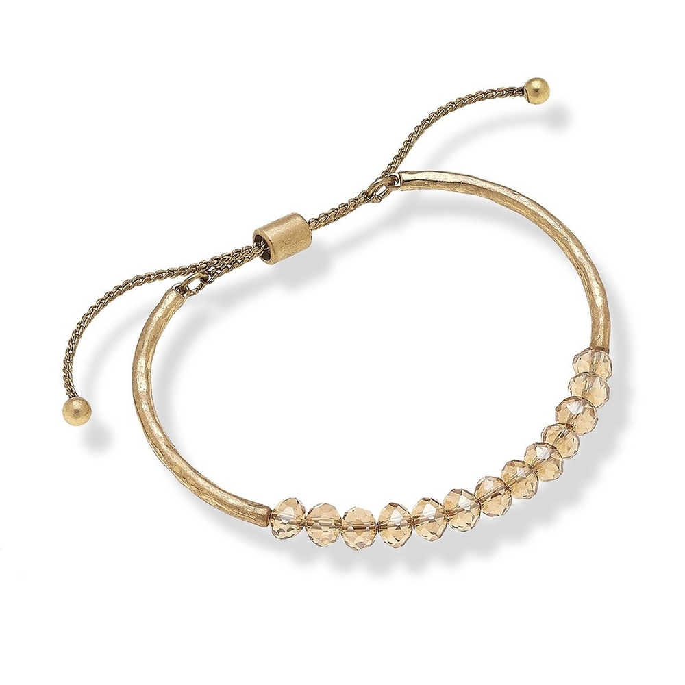 NWT Canvas Gold Beaded Bracelet - Picture 2 of 4
